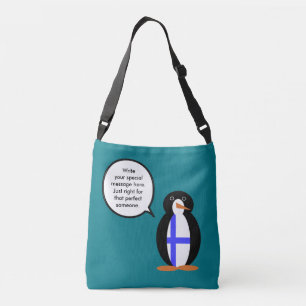 Finland Talking Ms. Penguin Personalised Crossbody Bag