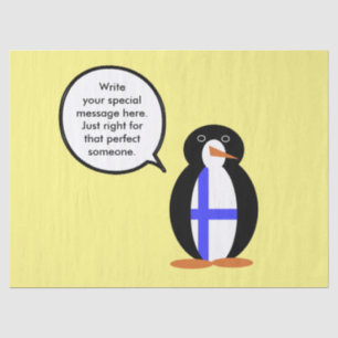 Finland Talking Ms. Penguin Personalised Tissue Paper