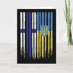 Finland Ukraine Finnish Ukrainian Flag  Card