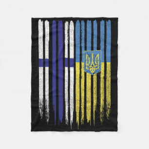 Finland Ukraine Finnish Ukrainian Flag Fleece Blanket