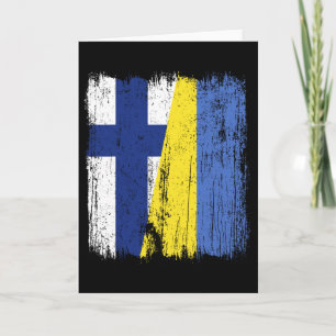 Finland Ukraine Half Flag Finnish Ukrainian Herita Card