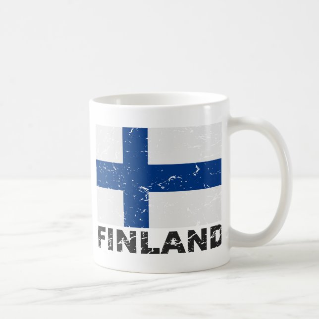 Finland Vintage Flag Coffee Mug (Right)
