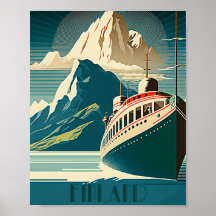 Finland Vintage Travel Art Poster