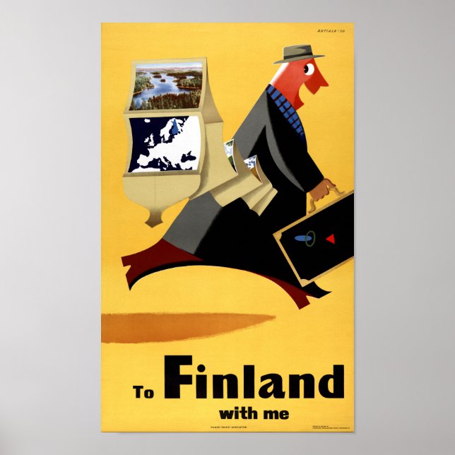 Finland Vintage Travel Poster Restored (Front)