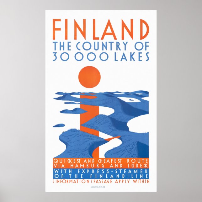 Finland Vintage Travel Poster Restored (Front)