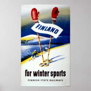 Finland Vintage Travel Poster Restored