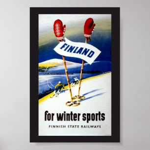 Finland Vintage Travel Poster Restored