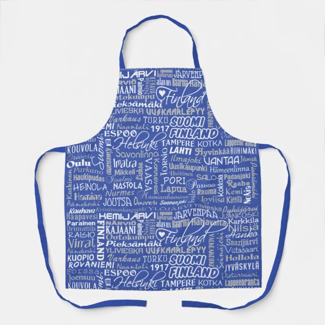 Finland's Towns custom colour Apron (Front)