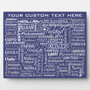 Finland's Towns custom colour plaque