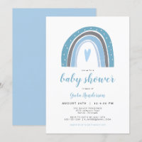 FINN | Bohemian Dusty Blue Rainbow Baby Shower