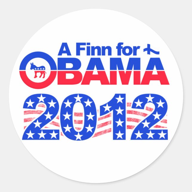 FINN FOR OBAMA 2012 stickers (Front)