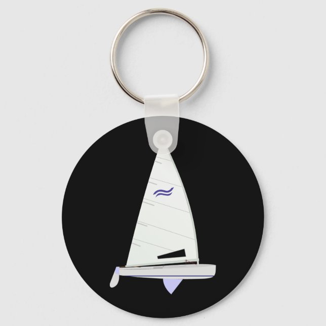 Finn Racing Sailboat onedesign Olympic Class Key Ring (Front)