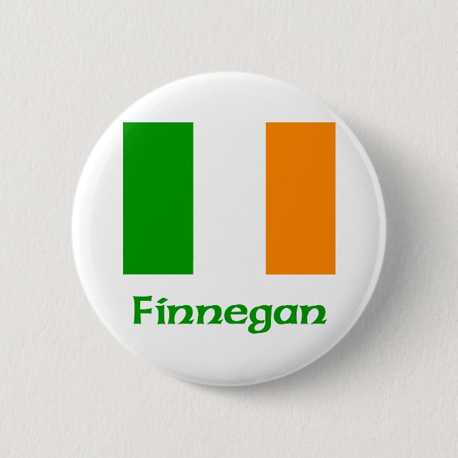 Finnegan Irish Flag 6 Cm Round Badge (Front)