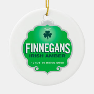 Finnegans Irish Amber Crest Ceramic Tree Decoration
