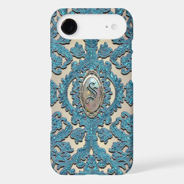 Finnigan Sopra Damask Elegant Monogram Plus Case-Mate iPhone Case (Back)