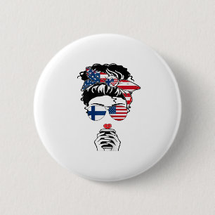Finnish American Coffee Mama Girl Sis Aunt Finland 6 Cm Round Badge