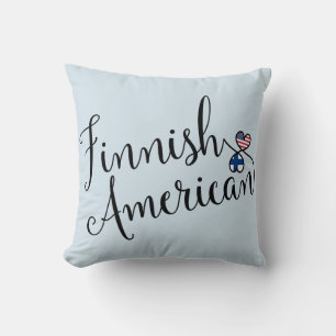 Finnish American Entwined Hearts Throw Cushion