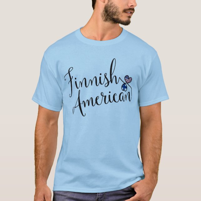 Finnish American Entwinted Hearts Tee Shirt (Front)