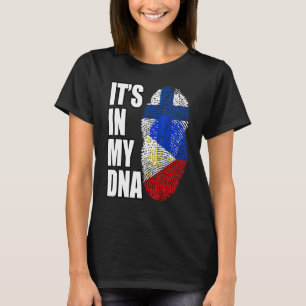 Finnish And Filipino Mix DNA Flag Heritage T-Shirt