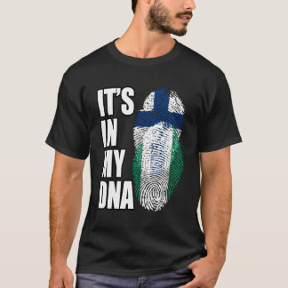 Finnish And Nigerian Mix Dna Flag Heritage T-Shirt