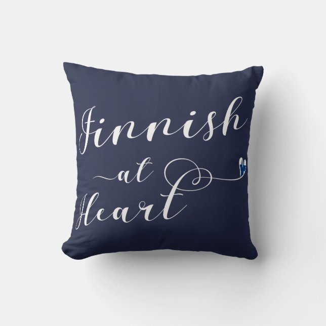 Finnish At Heart Throw Cushion, Finland Cushion (Front)