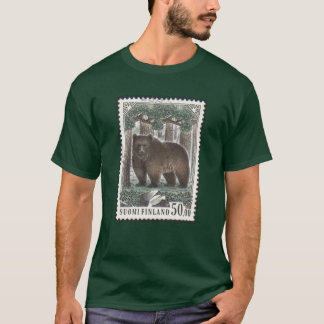 Finnish Bear Stamp Forest Green T-Shirt