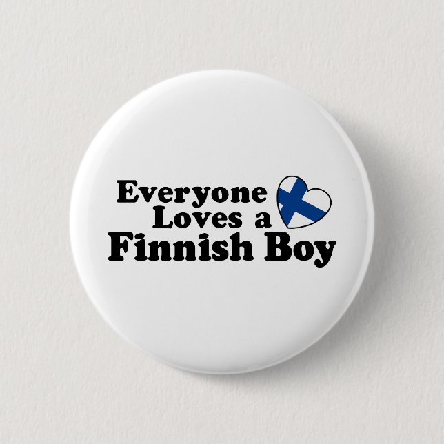 Finnish Boy 6 Cm Round Badge (Front)