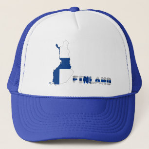 Finnish country flag trucker hat