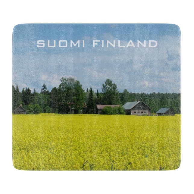 Finnish Countryside custom cutting board (Front)