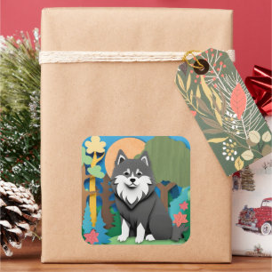FINNISH-ed  Lapphund Square Sticker