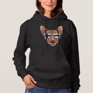 Finnish Flag Basenji Dog Finland Pocket Hoodie