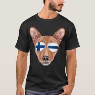 Finnish Flag Basenji Dog Finland Pocket T-Shirt