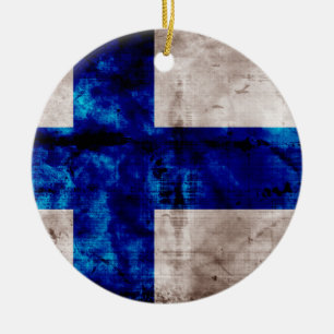 Finnish Flag Ceramic Ornament