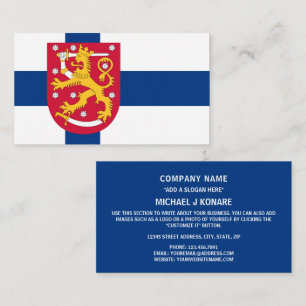 Finnish Flag & Coat of Arms, Flag of Finland Business Card