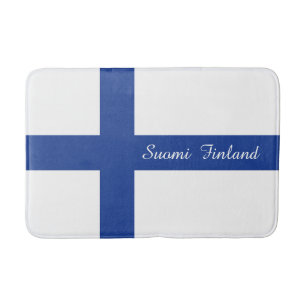Finnish Flag custom bath mats
