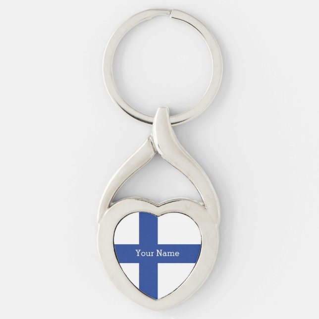 Finnish Flag custom key chain (Front)