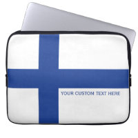 Finnish Flag custom laptop sleeves