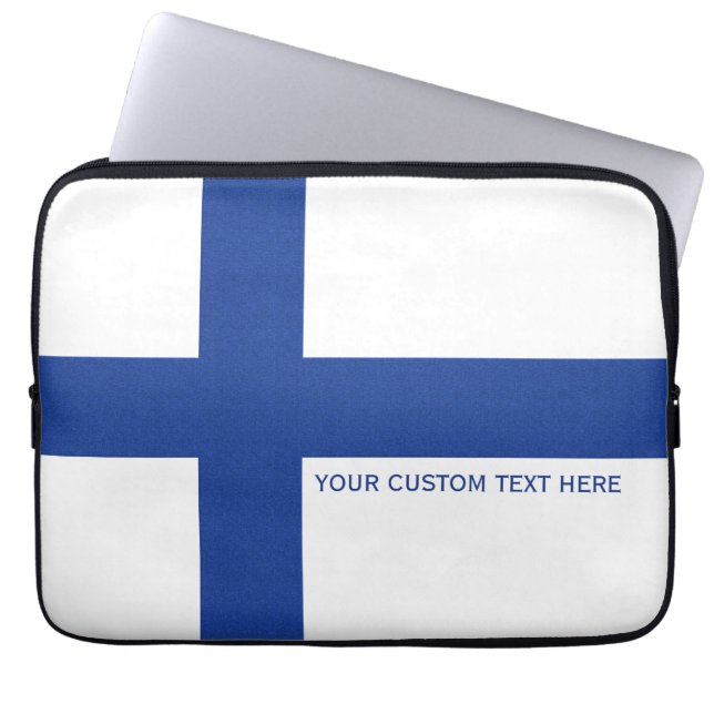 Finnish Flag custom laptop sleeves (Front)