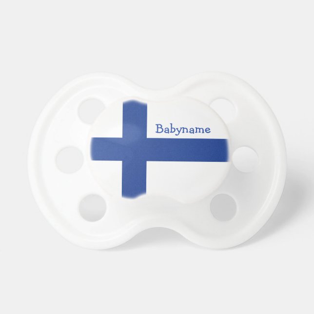 Finnish Flag custom pacifier (Front)