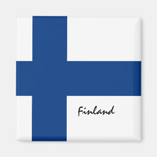 Finnish flag & Finland holiday, travel/sports fans Magnet
