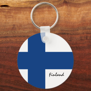 Finnish flag & Finland holiday, travel / sports Key Ring