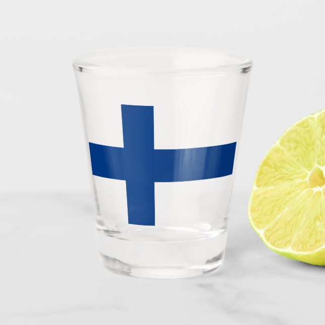 Finnish Flag (Finland) Shot Glass (Front)