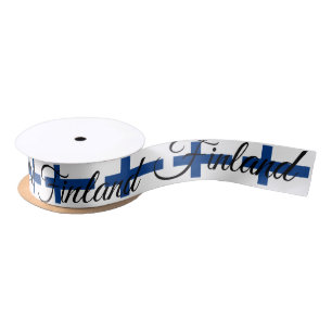 Finnish Flag & Finland travel, holiday / sports Satin Ribbon