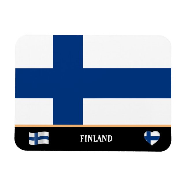 Finnish Flag & Finns country travel / Finland Magnet (Horizontal)