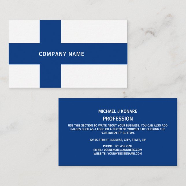 Finnish Flag, Flag of Finland Business Card (Front/Back)