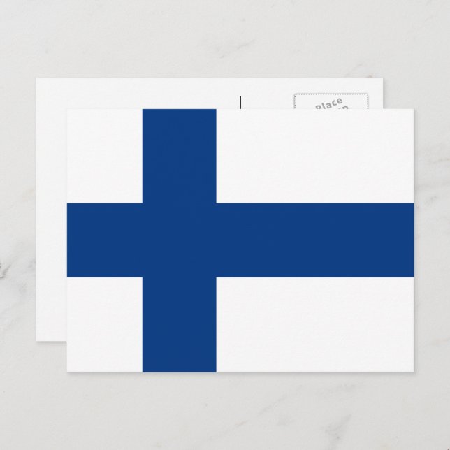 Finnish Flag, Flag of Finland Postcard (Front/Back)