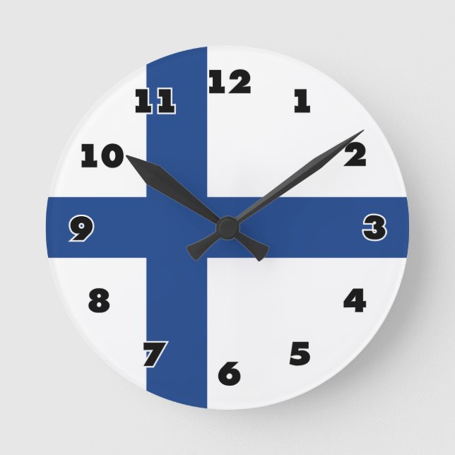 Finnish flag of Finland custom round wall clock (Front)