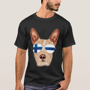 Finnish Flag Portuguese Podengo Pequeno Dog Finlan T-Shirt