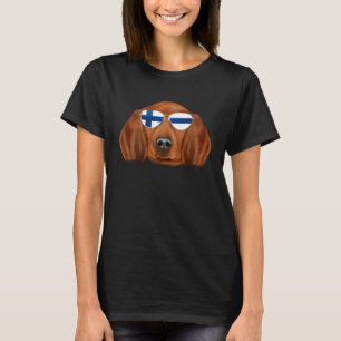 Finnish Flag Redbone Coonhound Dog Finland Pocket T-Shirt