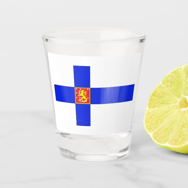 Finnish flag shot glass (Front)